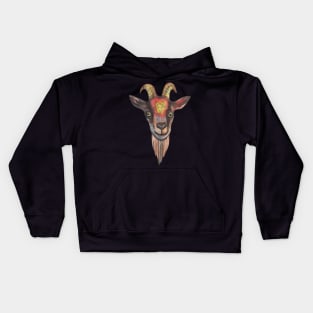 Satanic pet goat occult Kids Hoodie